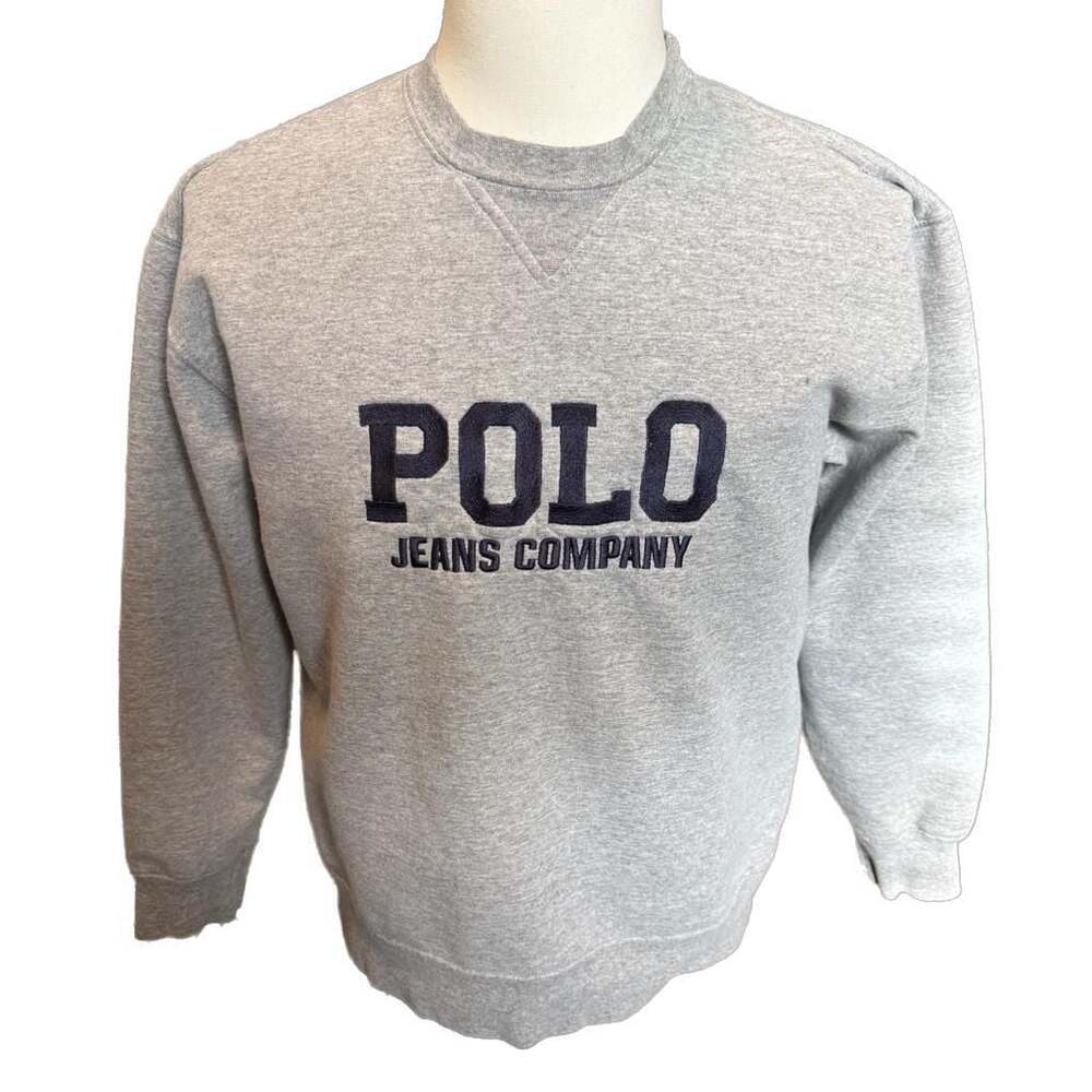 Vintage Polo Jeans Co. Ralph Lauren Grey Embroidered Sweatshirt Size P/S